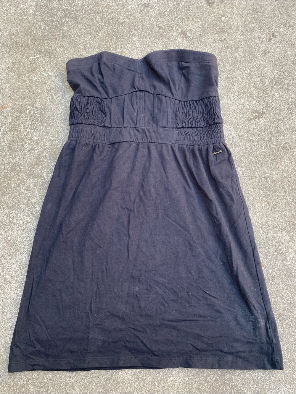 VTG Billabong Y2K Black Tube Mini Dress Smocked Waist Size M Surfing Surf Beach